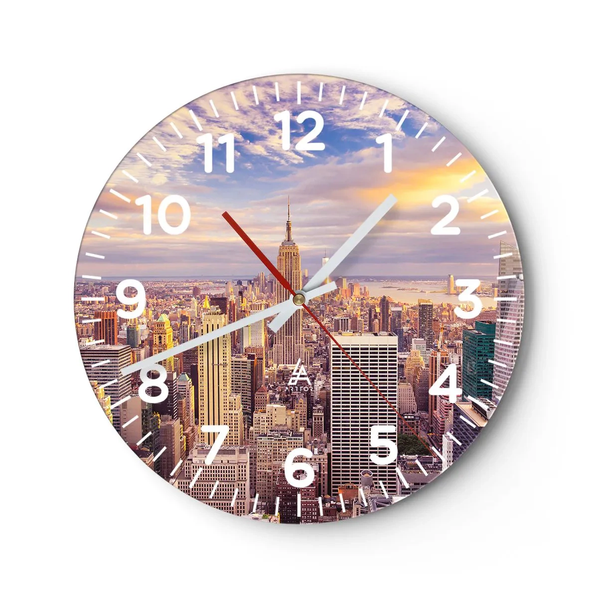 Reloj de pared - Reloj de vidrio - Alcanzar las nubes - 30x30 cm