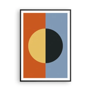 Póster en marco negro - Una composición de calidez y frescura - 70x100 cm