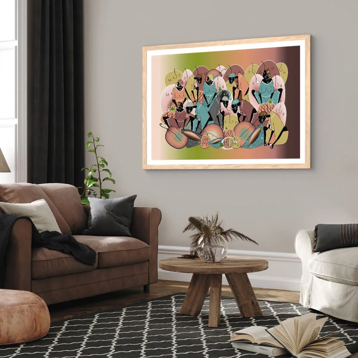 Póster en marco roble claro - Se avecina una gran celebración - 70x50 cm