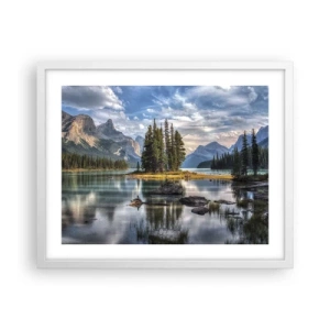 Póster en marco blanco - Sobre el agua cristalina... - 50x40 cm