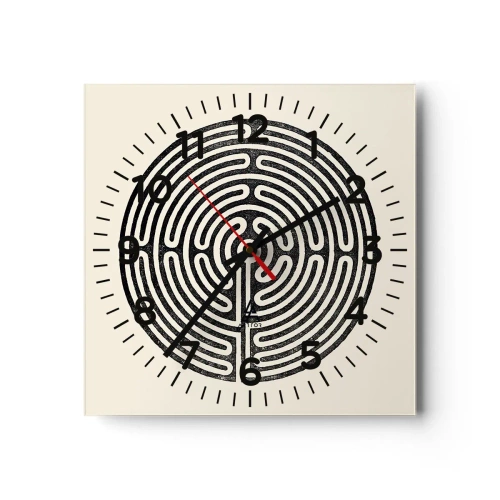 Reloj de pared - Reloj de vidrio - Orden misterioso - 40x40 cm