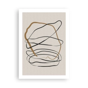 Póster - Abstracción minimalista con líneas dinámicas. - 50x70cm - Composición: danza lineal - Decoración de pared moderna para salón y dormitorio ARTTOR