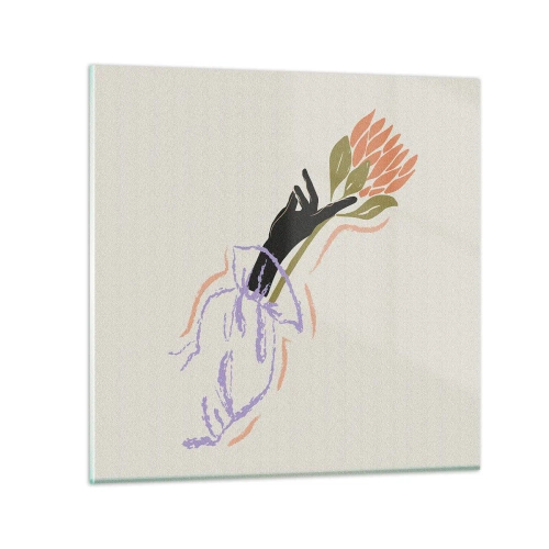 Cuadro sobre vidrio - Impresiones sobre Vidrio - Un toque fraternal - 70x70 cm