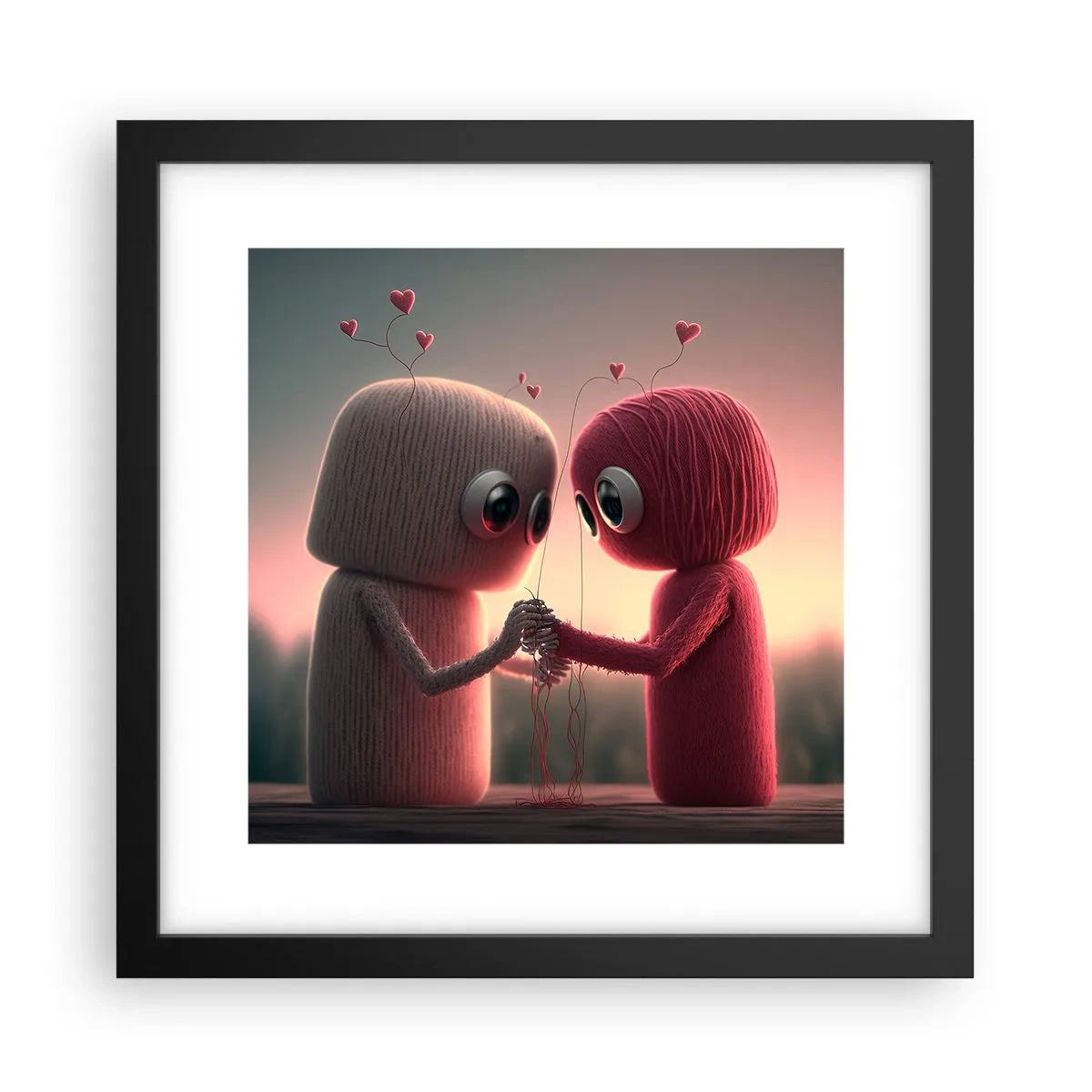 Póster en marco negro - Todo el mundo puede amar - 30x30 cm