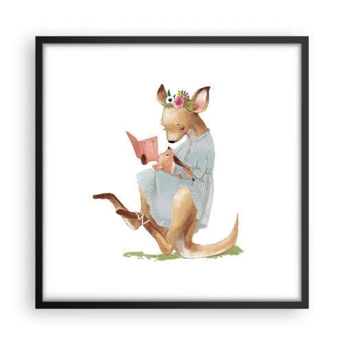 Póster en marco negro - Léeme un cuento, mamá - 50x50 cm