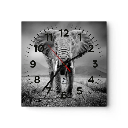 Reloj de pared - Reloj de vidrio - El anfitrión da la bienvenida - 30x30 cm
