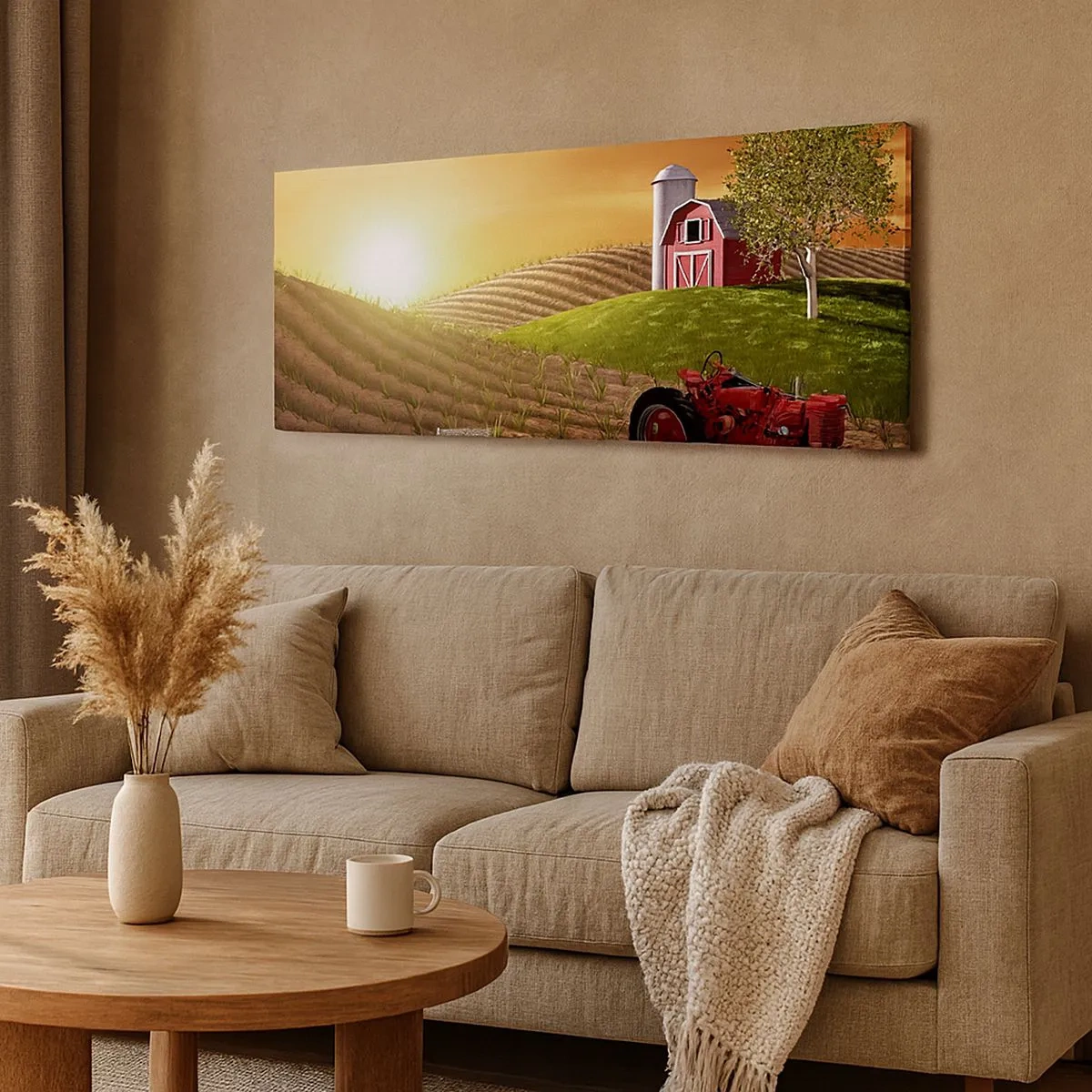 Cuadro sobre lienzo - Impresión de Imagen - Una granja como un cuento de hadas - 100x40 cm