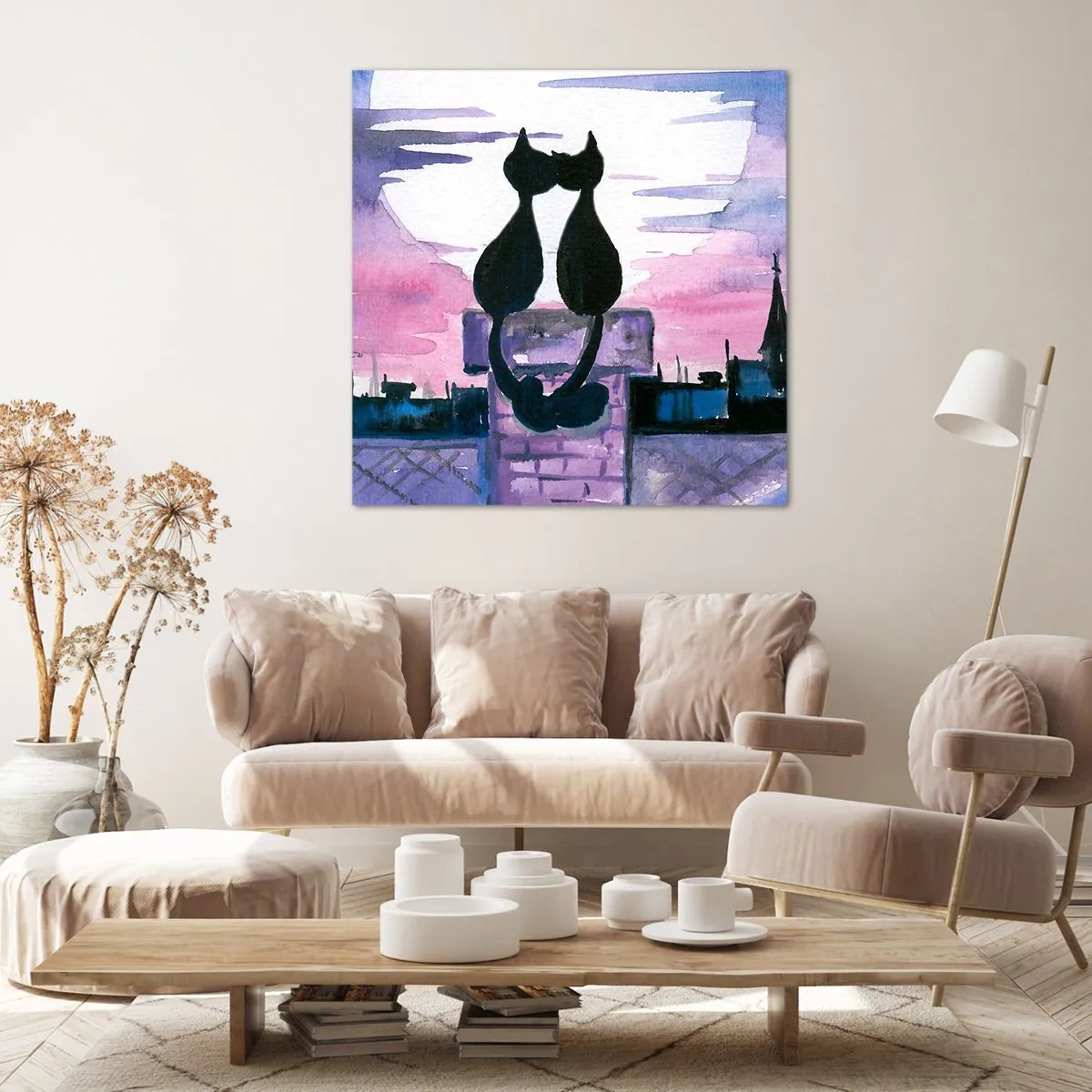 Cuadro sobre lienzo - Impresión de Imagen - Cita bajo la luna - 40x40 cm