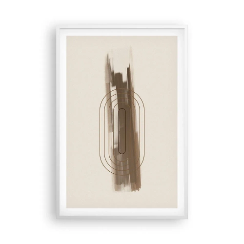 Póster en marco blanco - Un soplo de gris - 61x91 cm