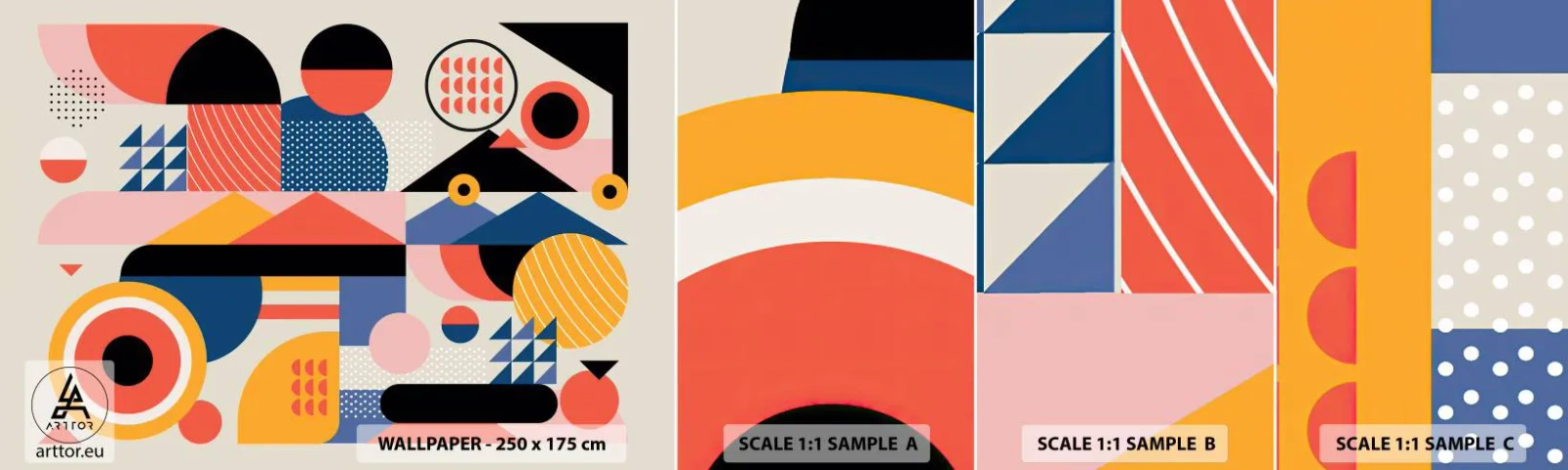 Muestra De Fotomural Standard Eco - Composición: juegos - Abstracción, Vector, Moderno - 100x30 cm