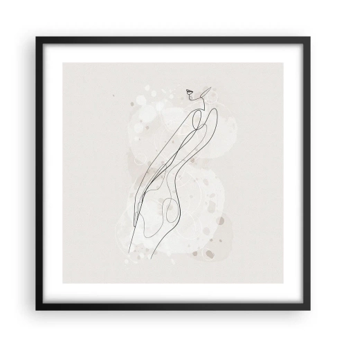 Póster en marco negro - Una mirada no dice nada y al mismo tiempo lo dice todo - 50x50 cm