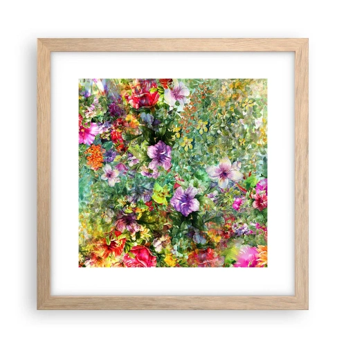 Póster en marco roble claro - En flores a la perdición - 30x30 cm