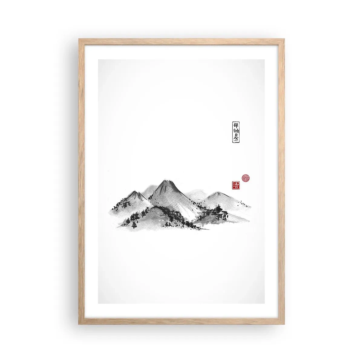 Póster en marco roble claro - Más allá de lo lejano - 50x70 cm