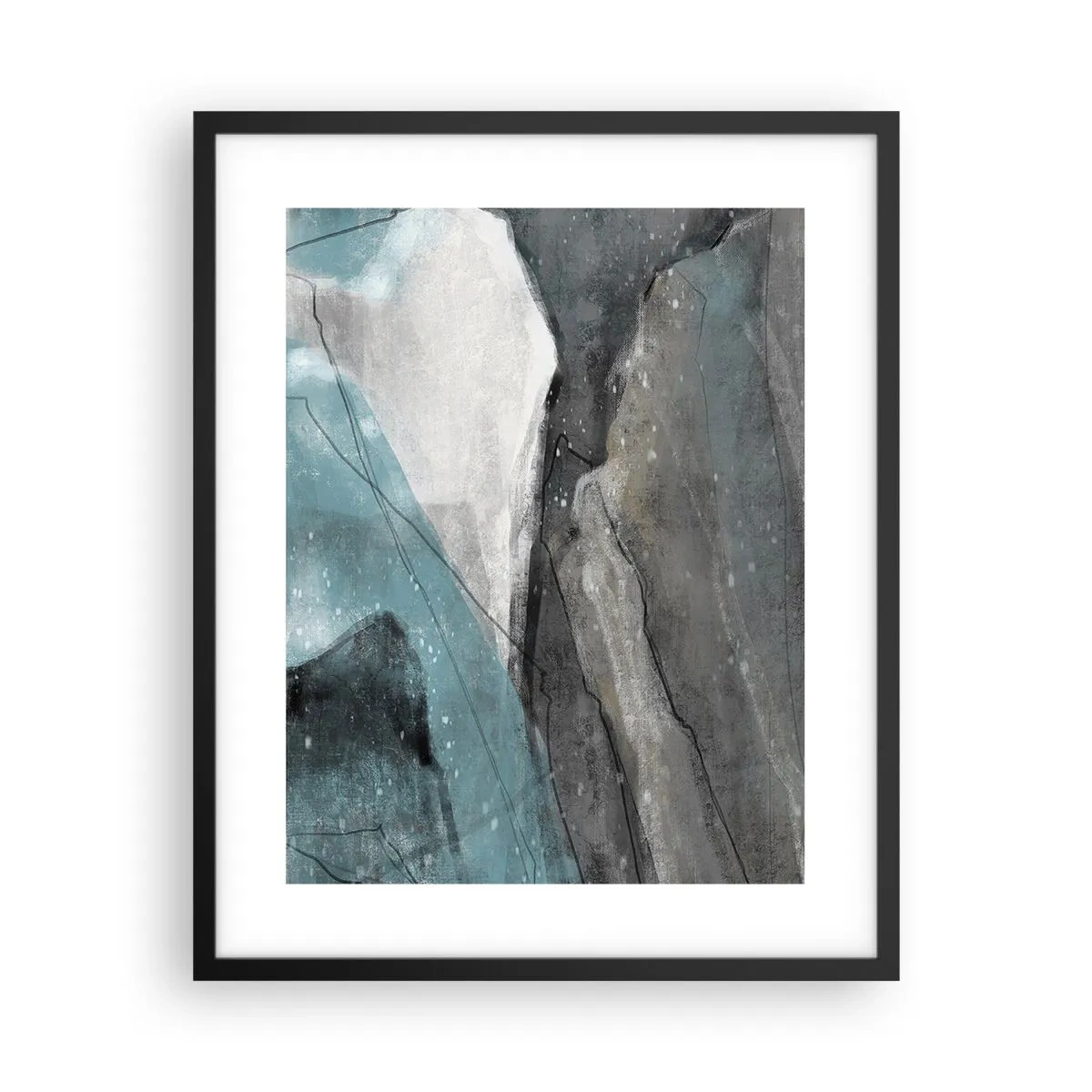 Póster en marco negro - Abstracción: rocas y hielo - 40x50 cm