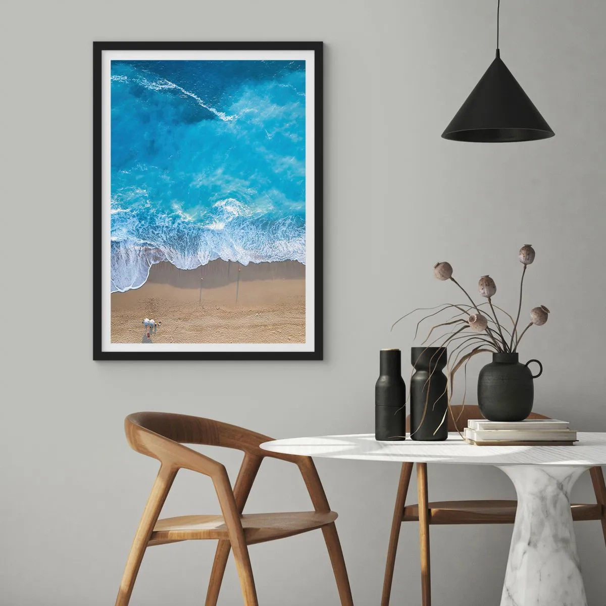 Póster en marco negro - El poder del azul - 70x100 cm