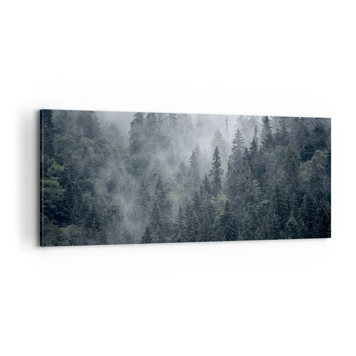 Cuadro sobre lienzo - Impresión de Imagen - Amanecer en el bosque - 100x40 cm