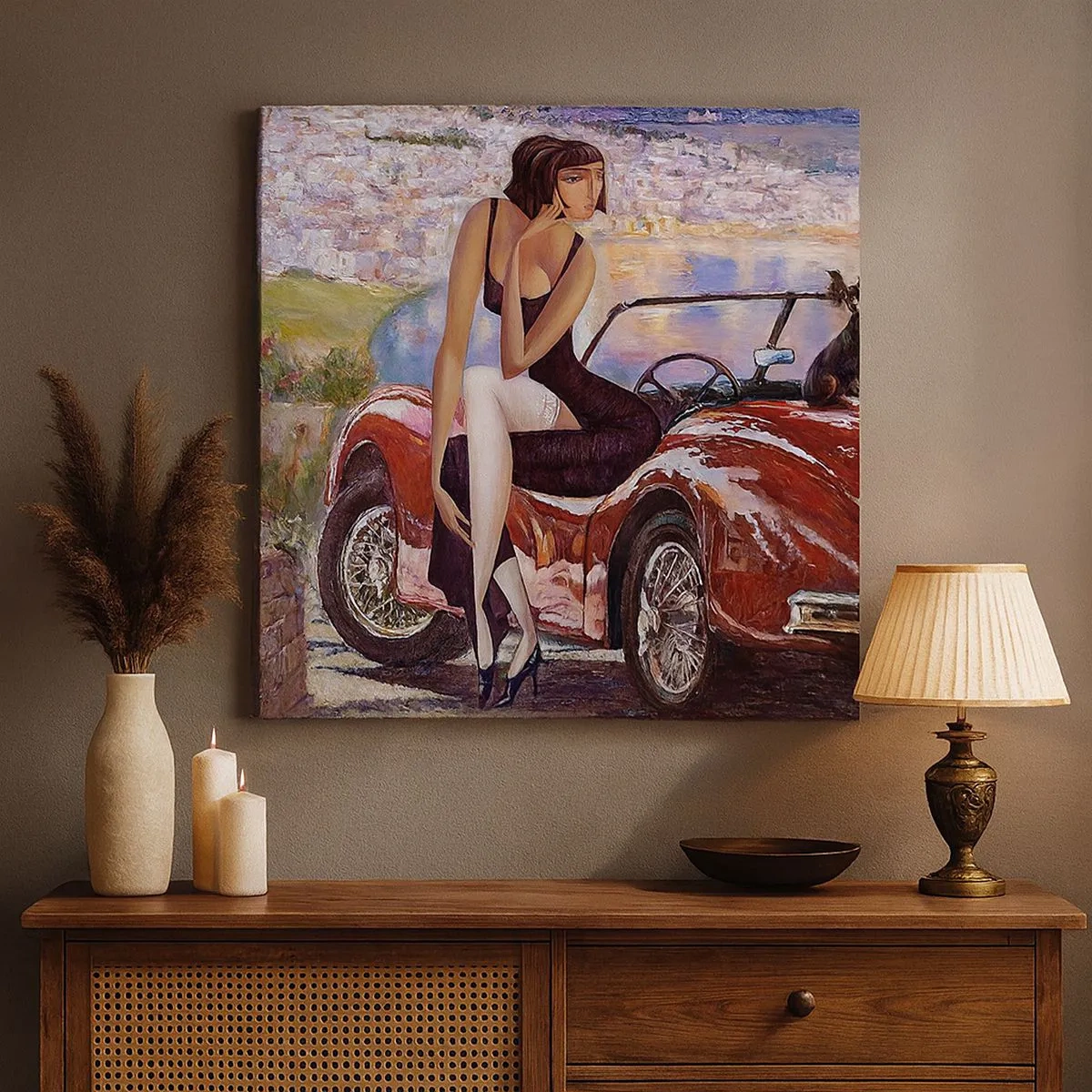 Cuadro sobre lienzo - Impresión de Imagen - Paseo veraniego - 30x30 cm