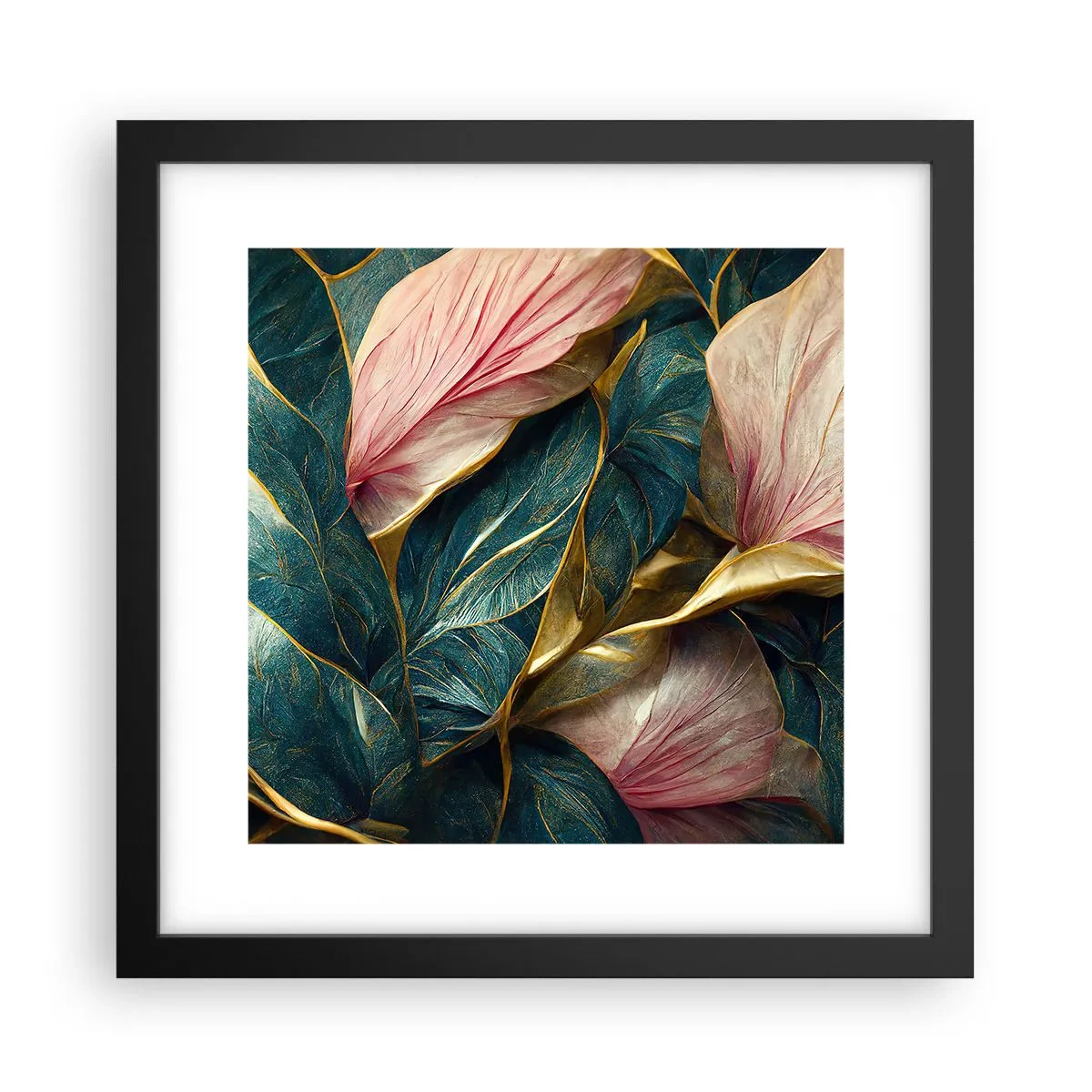 Póster en marco negro - Elegancia y estilo naturales - 30x30 cm