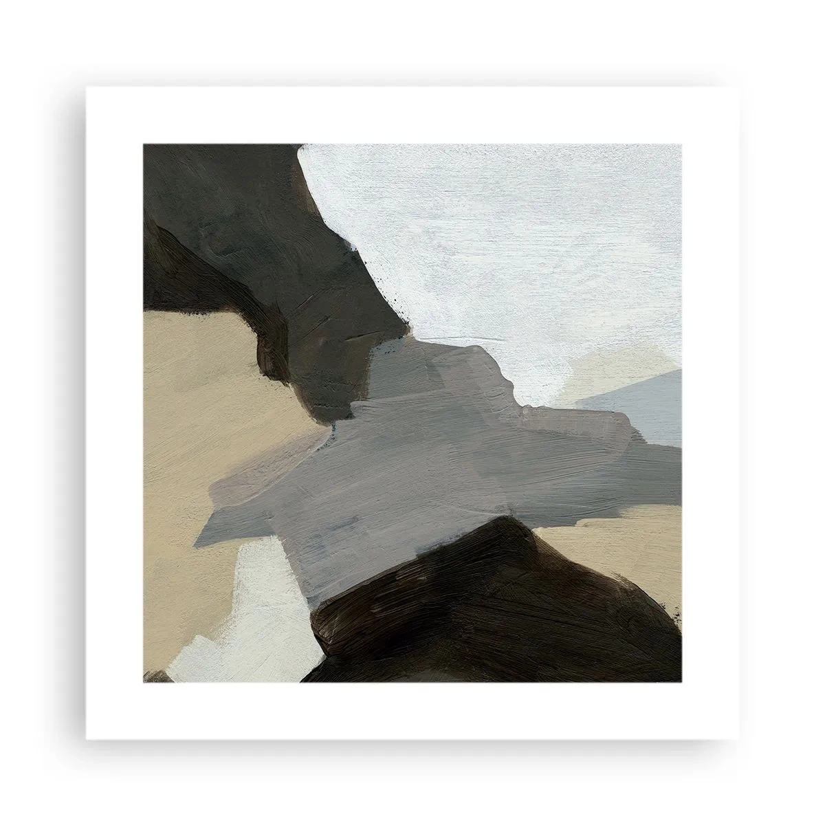 Póster - Abstracción: partes del gris - 40x40 cm