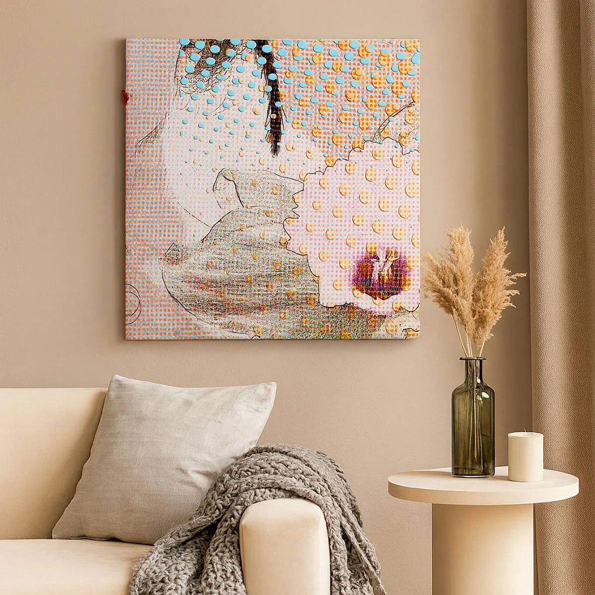 Cuadro sobre lienzo - Impresión de Imagen - Heroína de cómic - 30x30 cm