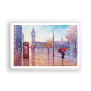 Póster en marco blanco - Un día de otoño en Londres - 91x61 cm