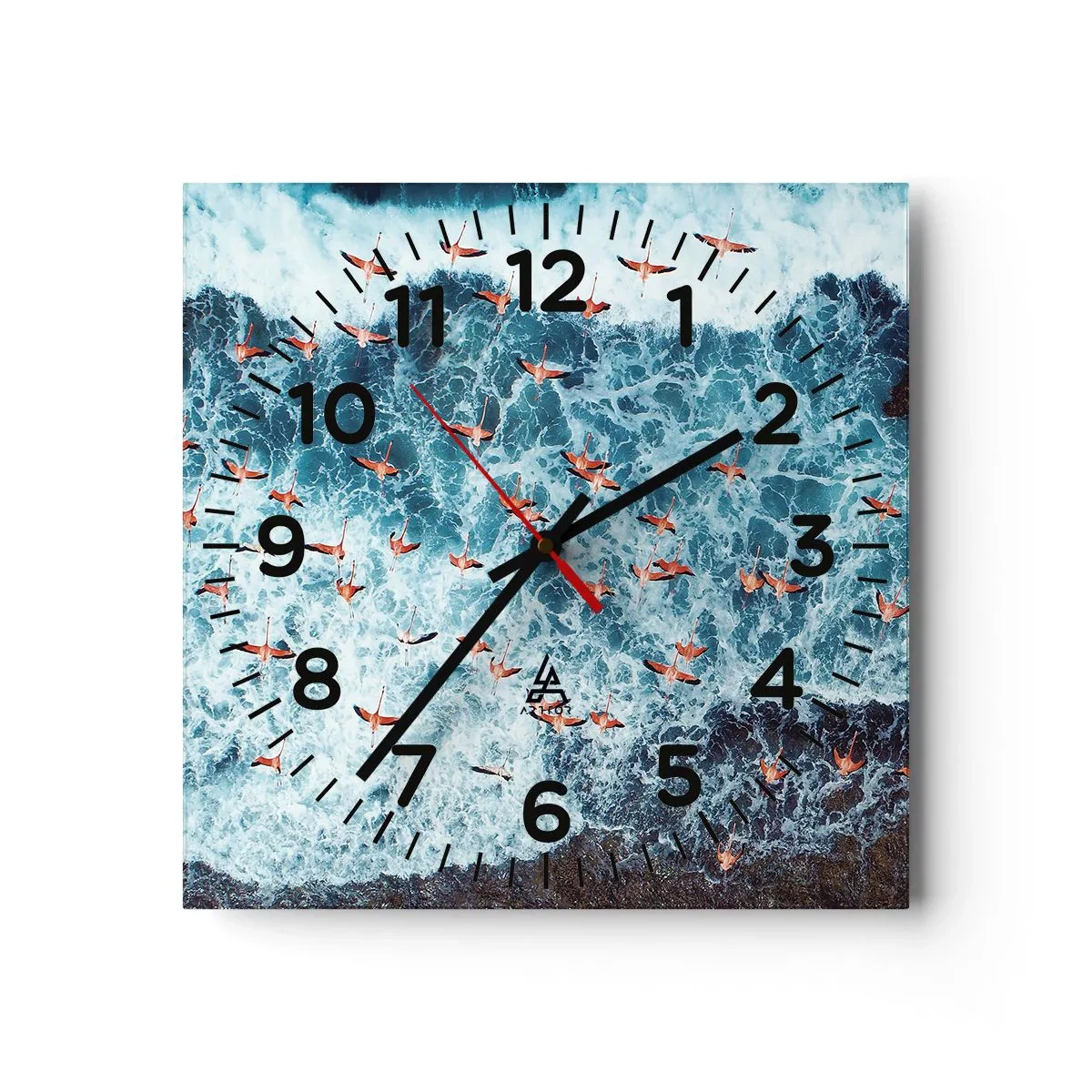 Reloj de pared - Reloj de vidrio - Un desfile marítimo - 40x40 cm