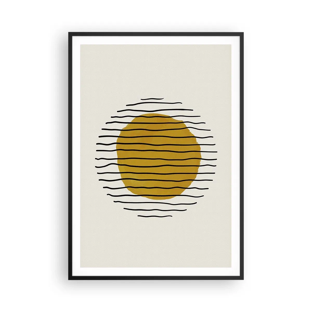 Póster en marco negro - Abstracción cálida - 70x100 cm