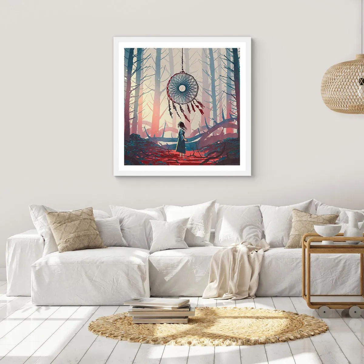 Póster en marco blanco - El ritual secreto de la felicidad - 50x50 cm