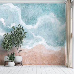 Fotomural Premium Sand - Abstracción de nubes - Playa, Paisaje, Mar - 150x105 cm