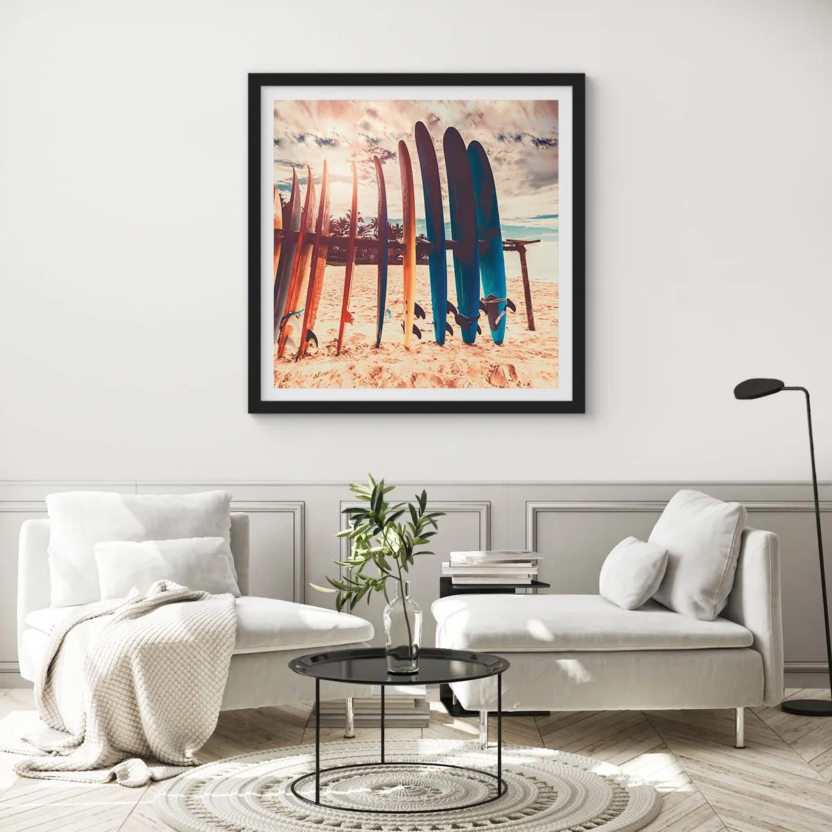 Póster en marco negro - Buenas noches, hasta mañana - 50x50 cm