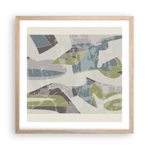 Póster en marco roble claro - Composición tras vidriera - 50x50 cm