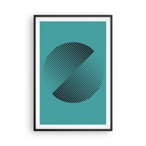 Póster en marco negro - El círculo: una variación geométrica - 61x91 cm