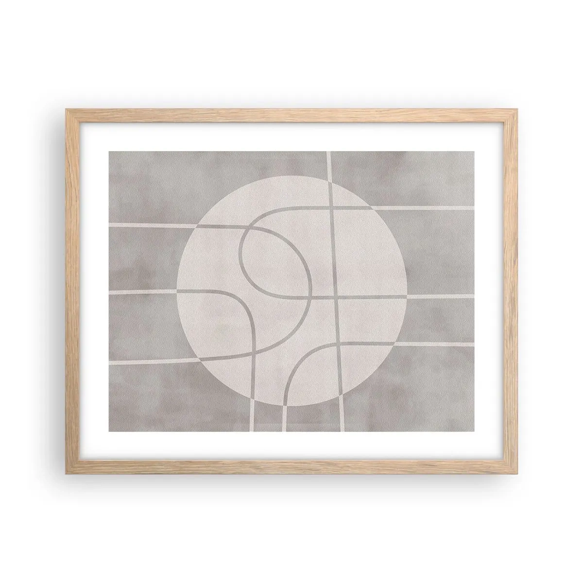 Póster en marco roble claro - Circular y rectilíneo - 50x40 cm