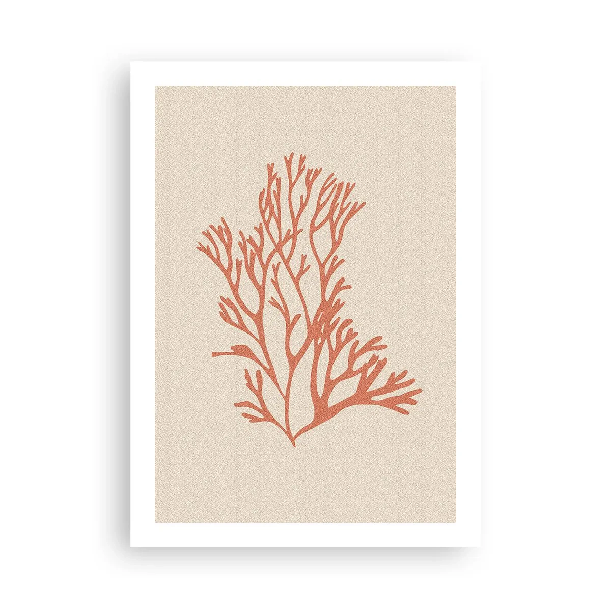 Póster - Una delicada ilustración de coral sobre un fondo claro. - 50x70cm - Filigrana de coral - Decoración de pared moderna para salón y dormitorio ARTTOR