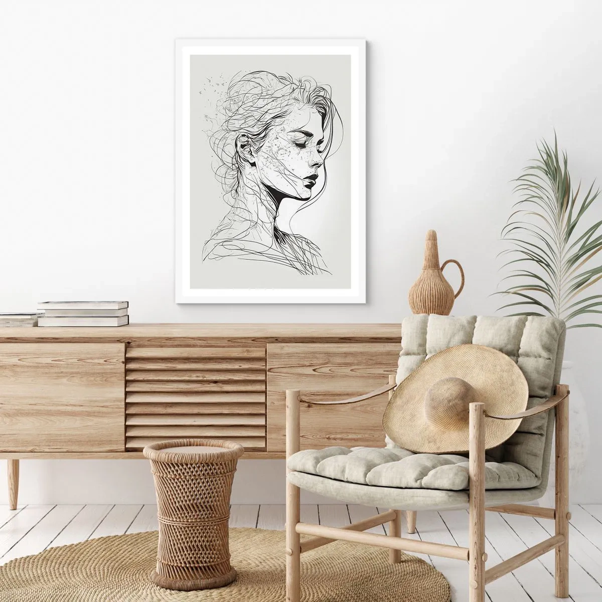 Póster en marco blanco - Retrato de ensueño - 61x91 cm