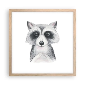 Póster en marco roble claro - Un momento para la emoción - 40x40 cm