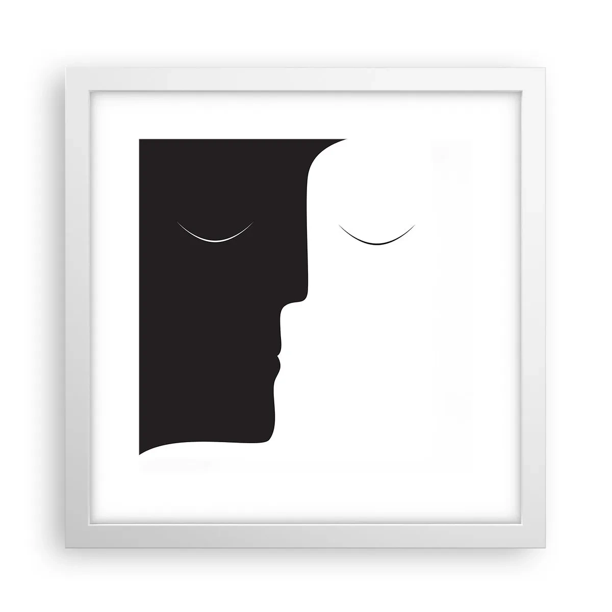 Póster en marco blanco - Unidad de los opuestos - 30x30 cm