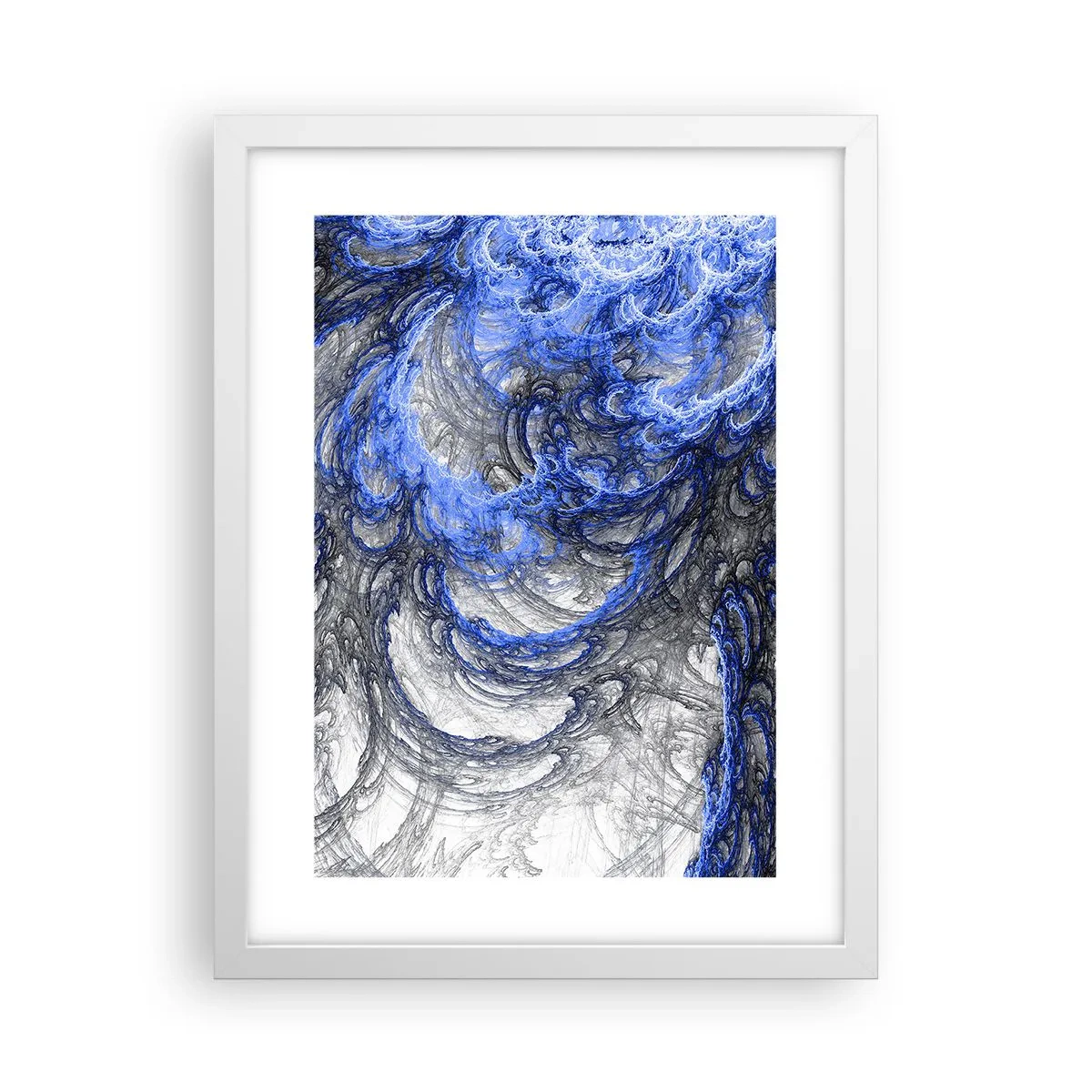 Póster en marco blanco - El nacimiento de una ola - 30x40 cm