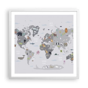 Póster en marco blanco - Dime de dónde eres... - 60x60 cm