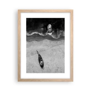 Póster en marco roble claro - Aún en la orilla... - 30x40 cm