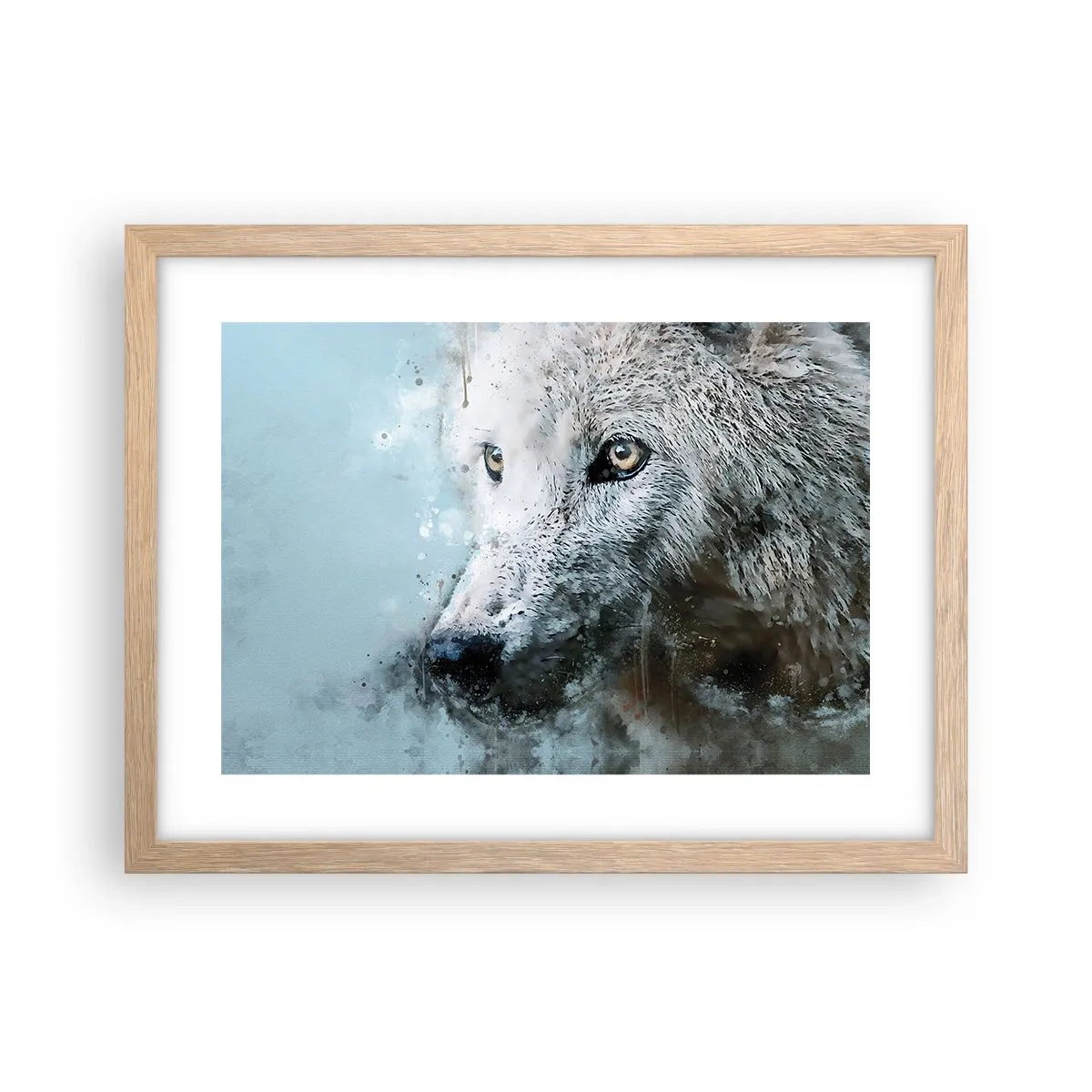 Póster en marco roble claro - Conoce el alma del lobo - 40x30 cm