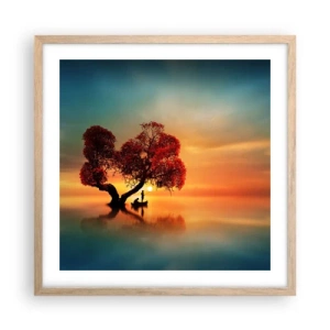 Póster en marco roble claro - La lejanía y el silencio del mundo - 50x50 cm