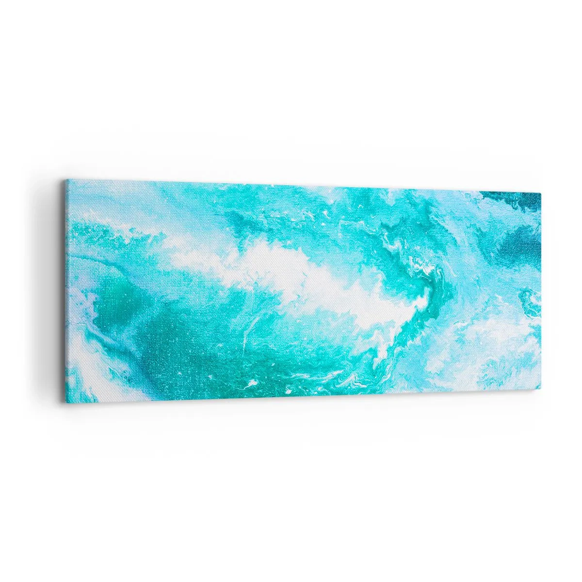 Cuadro sobre lienzo - Impresión de Imagen - Remolino abstracto en tonos azules - 120x50cm - En el núcleo del elemento - Decoración de pared moderna para salón y dormitorio ARTTOR