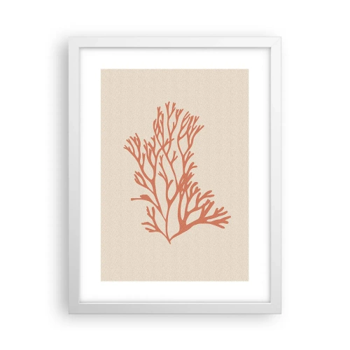 Póster en marco blanco - Filigrana de coral - 30x40 cm