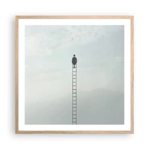 Póster en marco roble claro - Hacia lo más alto - 60x60 cm