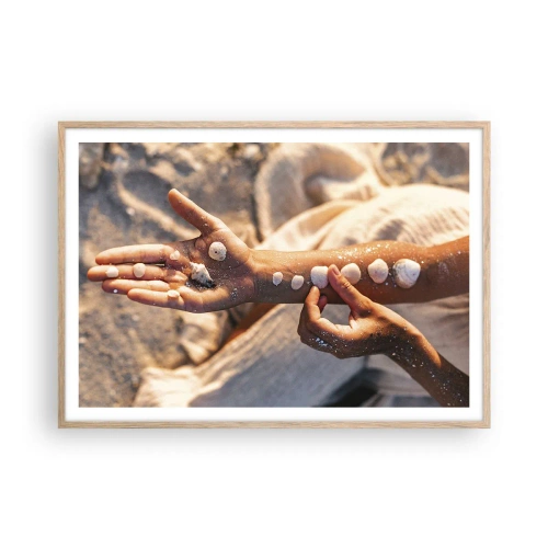 Póster en marco roble claro - La belleza al alcance de la mano - 100x70 cm