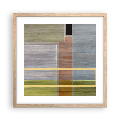 Póster en marco roble claro - Recto y tranquilo - 40x40 cm