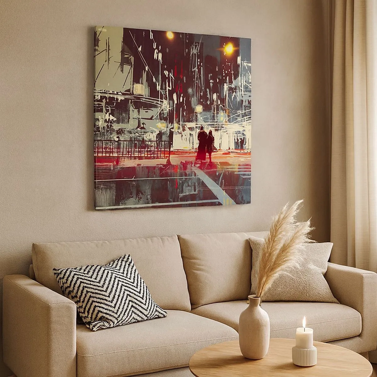 Cuadro sobre lienzo - Impresión de Imagen - Una travesía metropolitana - 30x30 cm