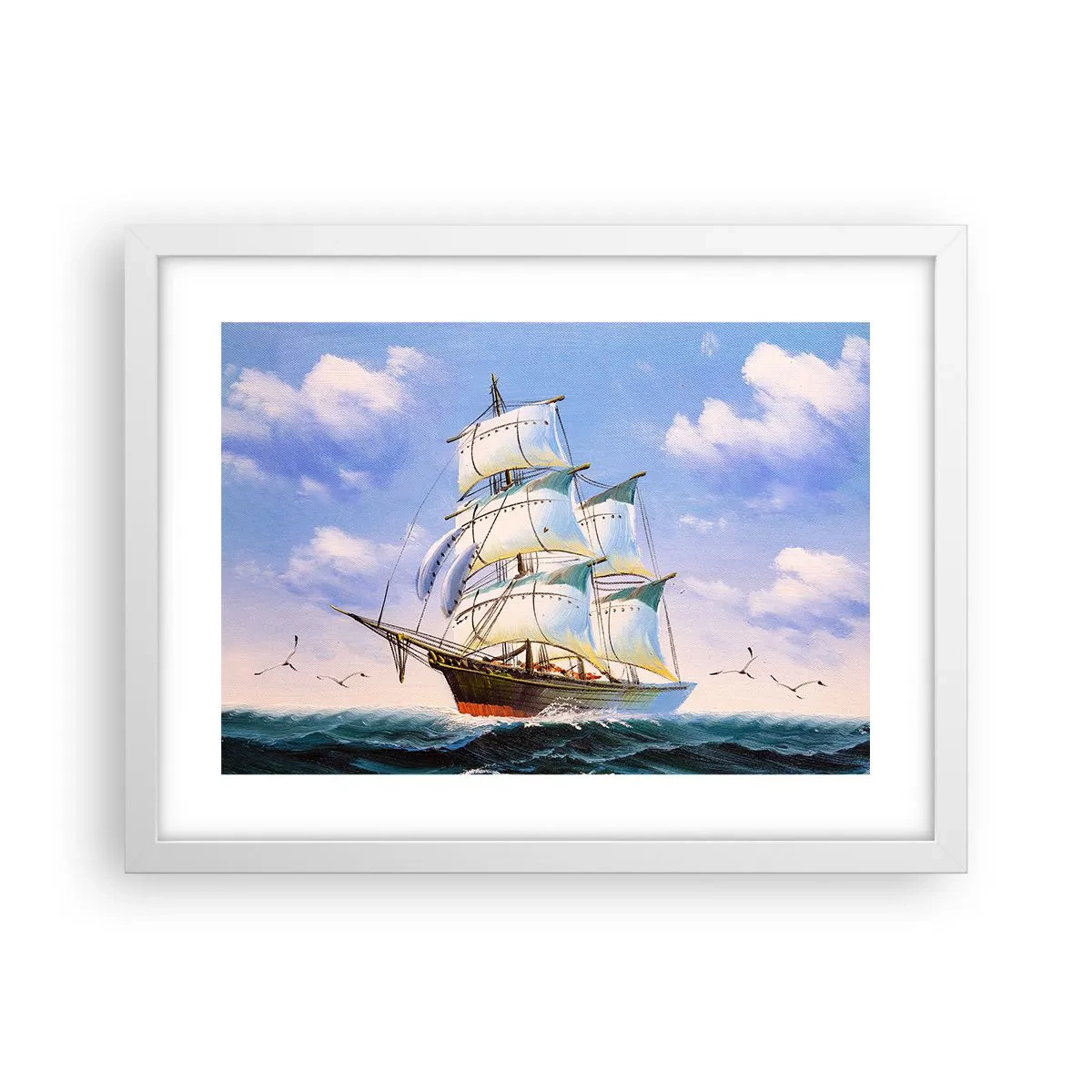 Póster en marco blanco - Orgulloso con el viento - 40x30 cm