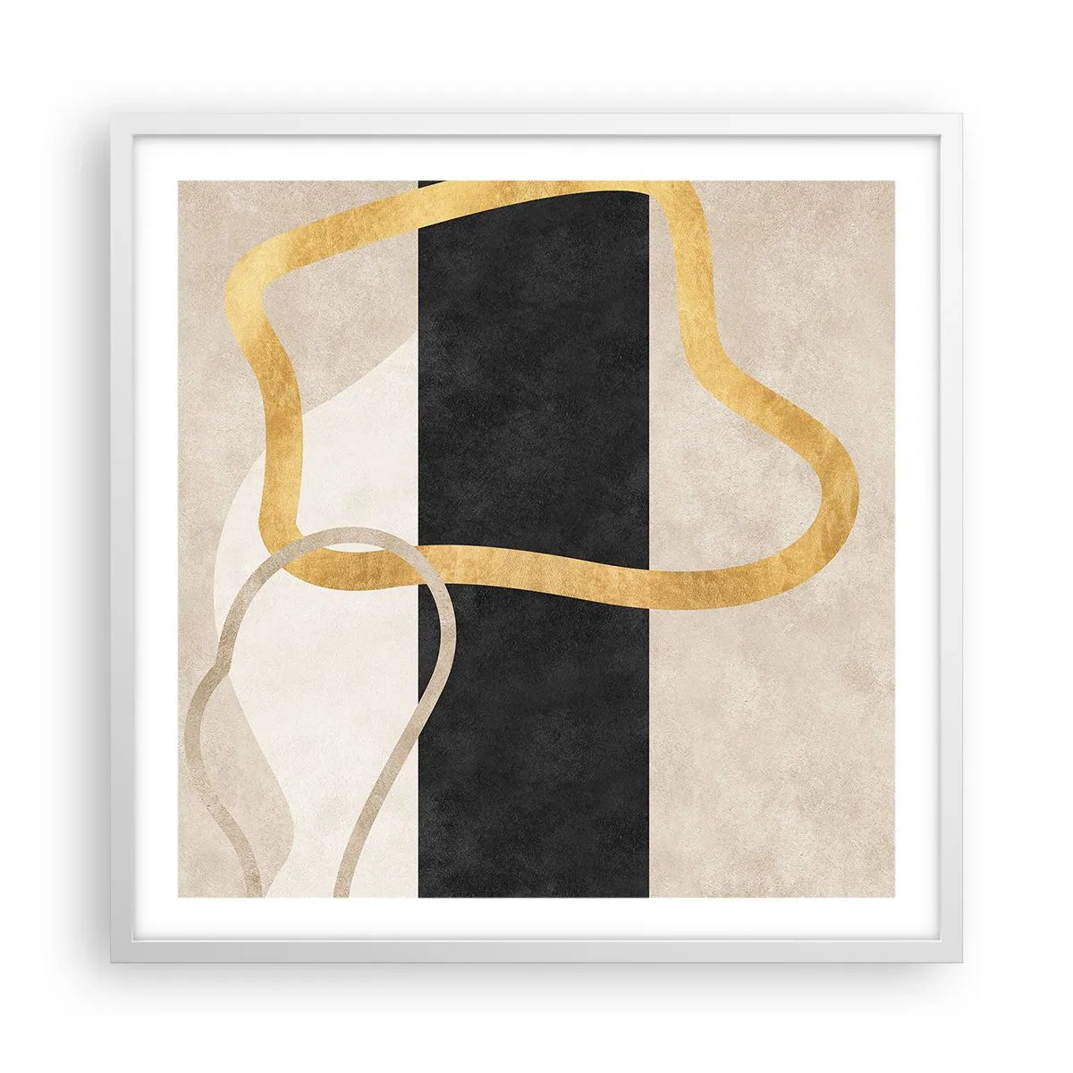 Póster en marco blanco - Formas en bucle - 60x60 cm